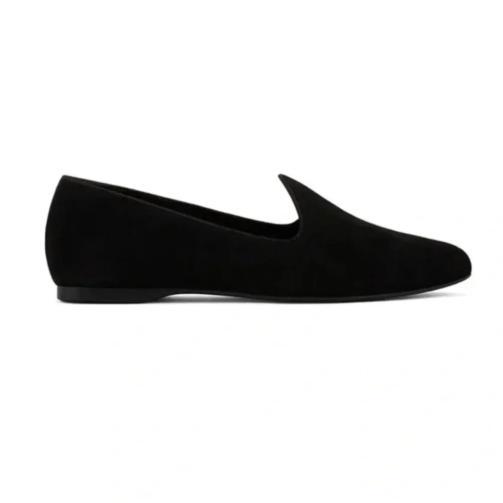 ❌SOLD❌ BIRDIES The Heron Black Velvet Suede Smoking Slipper Flat Slip On 11 - Picture 9 of 9